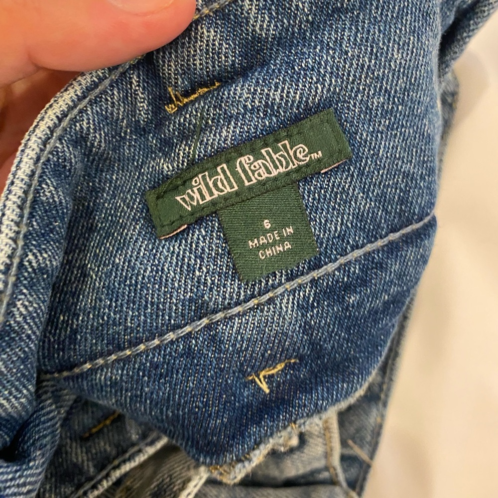 Wild Fable High Rise Blue Jeans High-Waisted Paperbag Jeans | Tie Belt Mom Fit - Picture 3 of 3